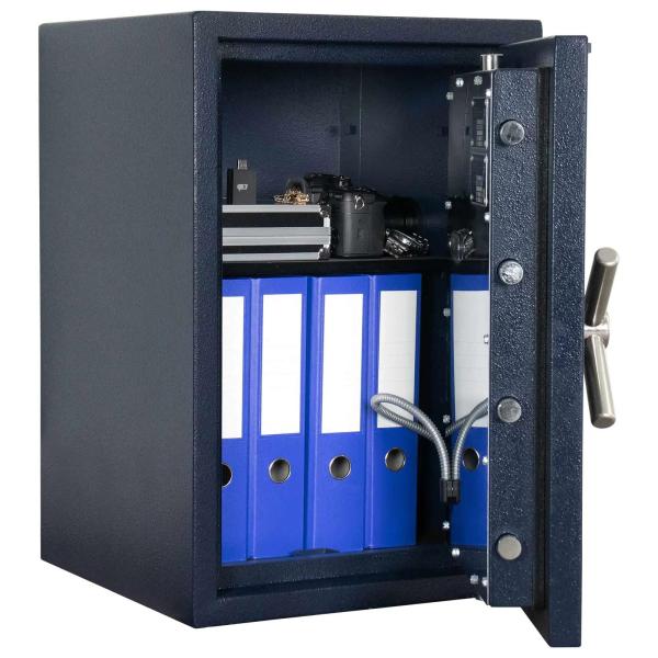 Rottner Wertschutzschrank EN1 Exklusiv Titan Fire 65 Elektronikschloss PS650 SOS Schlüssel blau T06470